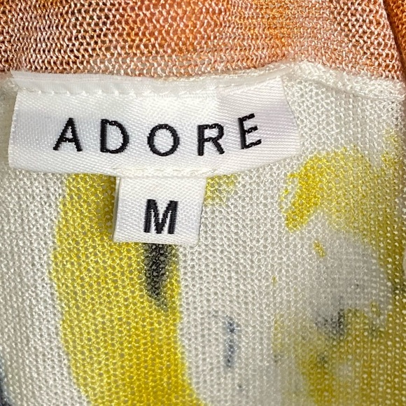 ADORE Women's Medium Sleeveless Floral Art Longline Drape Cardigan Duster Boho - Picture 7 of 10